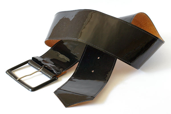 Black Leather Backed PVC Belt