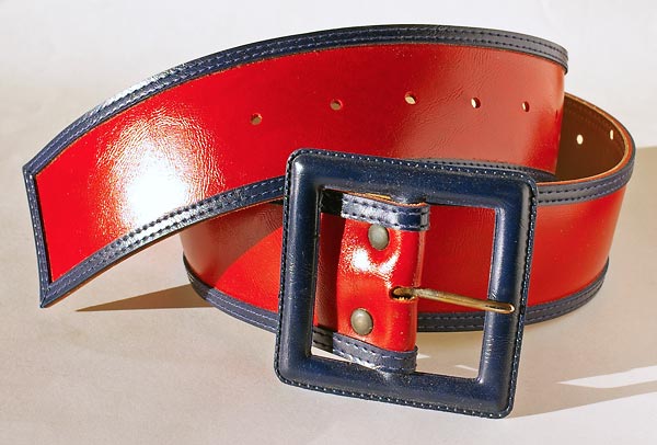Red Stitched Blue Edge Belt