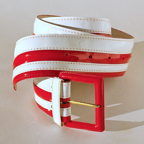 White Stitched Red Belt