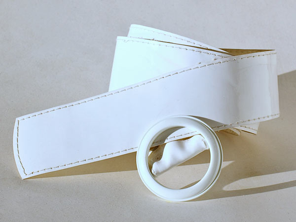 White Stitched Belt