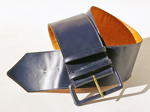 Blue Leather backed Belt