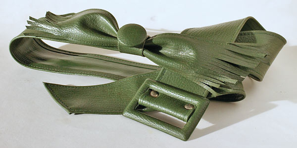 Green Belt with Bow and Button