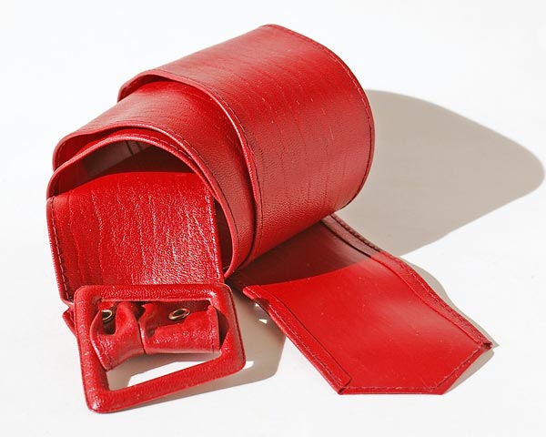 Soft Red Stitched Belt