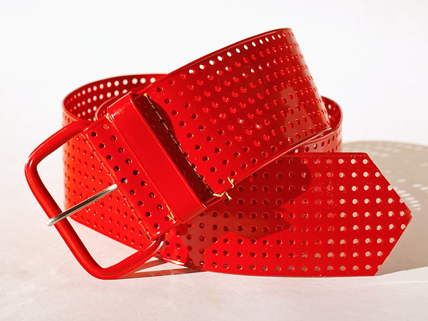 Perforated Red Belt