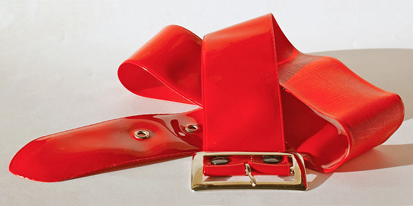 Shiny Red Belt Metal Buckle
