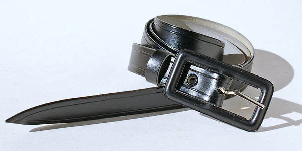 Skinny Black Laminated Belt