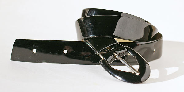 Thin Black Half Buckle Belt